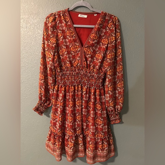 Max Studio Dresses & Skirts - Max Studio Boho Mini Dress - Small - Red Floral Autumn Fall​